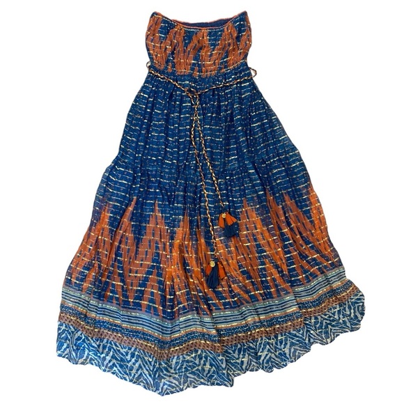 NWT Verb by Pallavi Singhee Nora Maxi Dress in Blue Motif Size 8 - Picture 4 of 16